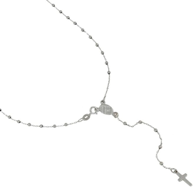 Collana Unisex Rosario Oro Bianco 50 cm ELO0272OREF