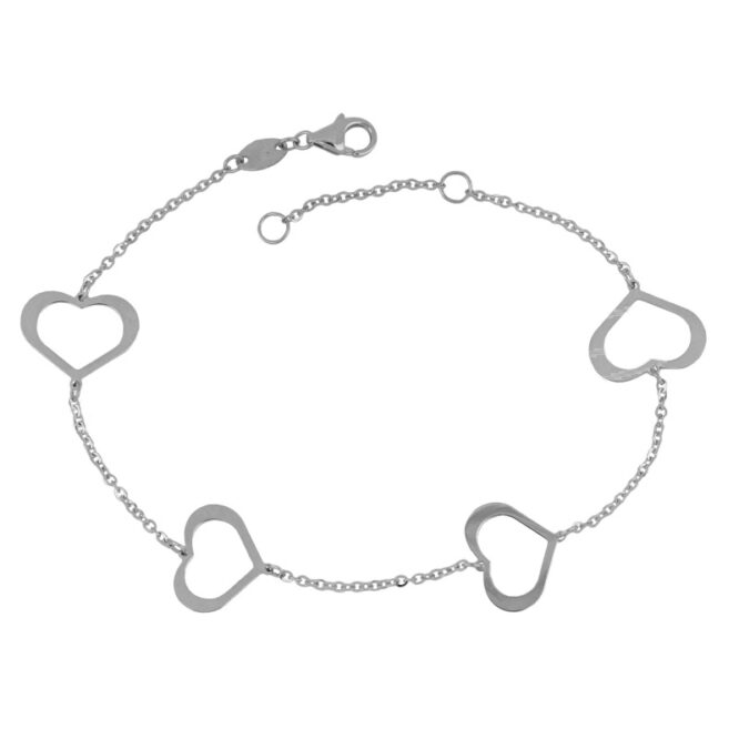 Bracciale Da Donna Cuori Oro Bianco ELO0356OREF