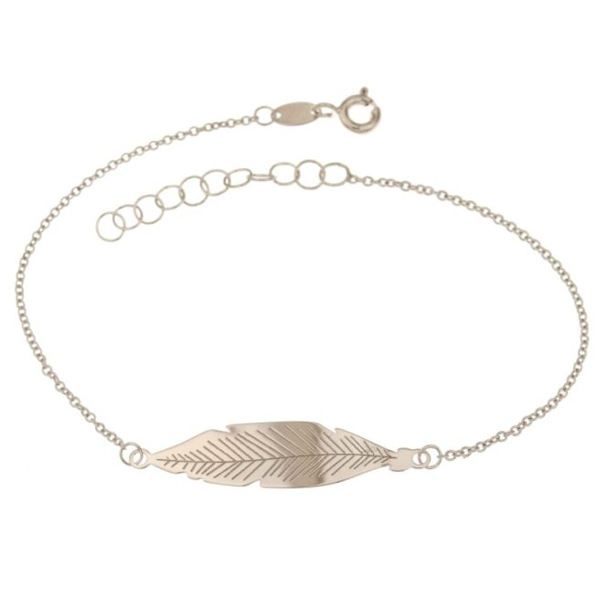 Bracciale Unisex Foglia Oro Bianco ELO0341OREF