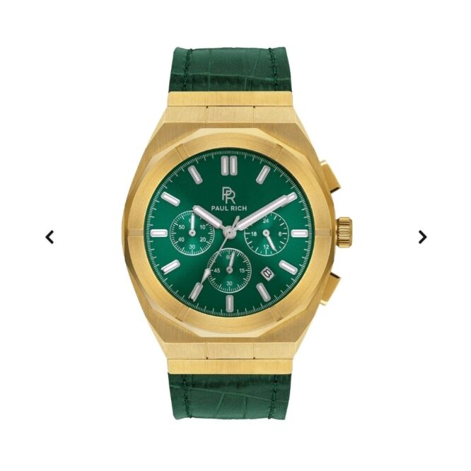 Orologio Da Polso Paul Rich Motorsport Green Gold Leather