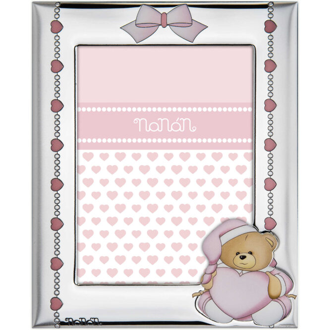 Cornice Da Bambina Nanan Argento Puccio Rosa NCO0005