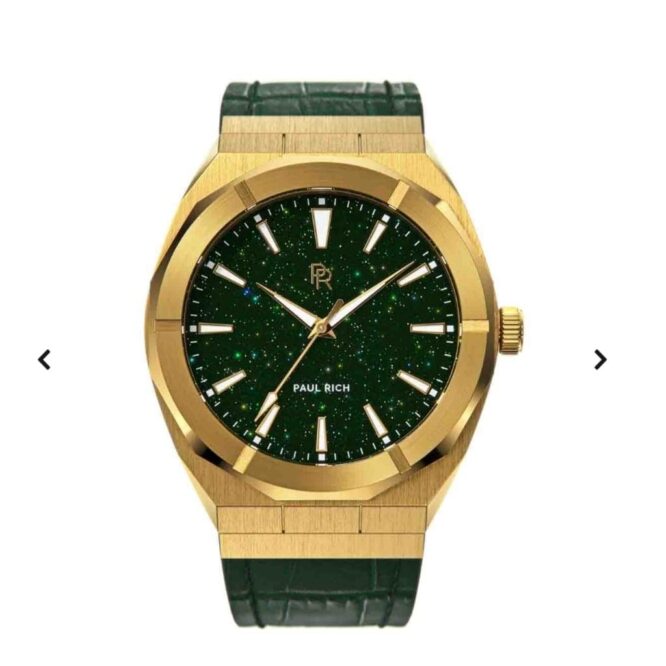 Orologio Da Polso Paul Rich Star Dust Green Gold Leather