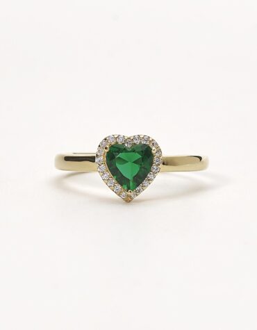 Anello Mabina Gioielli 523262 Cuore Color Smeraldo