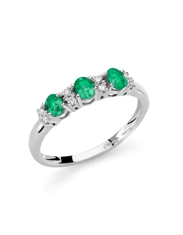 Anello Donna Miluna LID3423 Smeraldi Diamanti