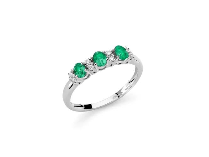 Anello Donna Miluna LID3423 Smeraldi Diamanti
